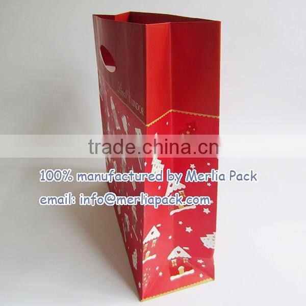Chocolates Carrier Bags Hot Cafe Candy Die Cut Handle Paper Packaging Euro Totes Bags