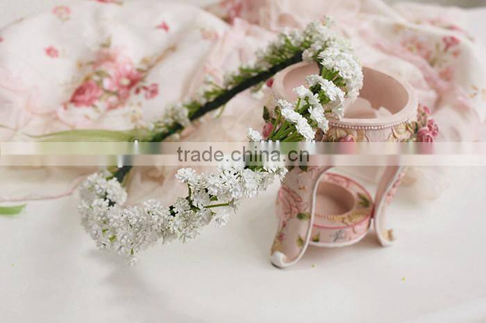 Wedding Bridal Wreath, White Stars Bracelet Garland Bridesmaid Flower Girl Photo Accessories