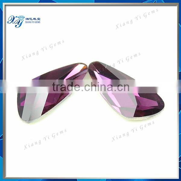 large semi precious stone lab created diomand purple decorative glass stone