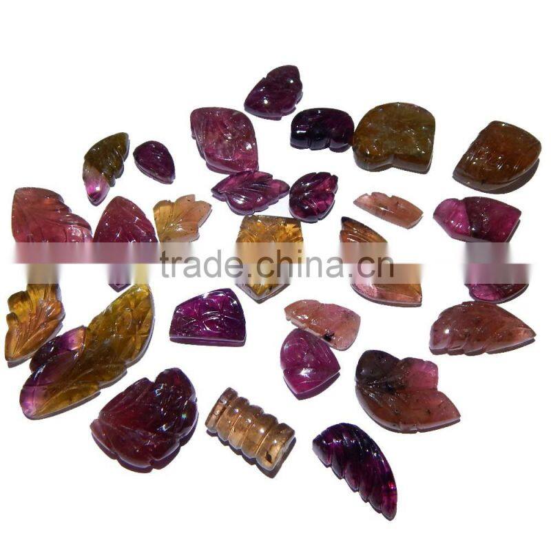 Natural Multi Tourmaline Carving Amazing AAA Color & Good Quality