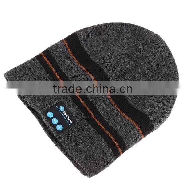 Cool Striped Wireless Bluetooth Music Knit Hat with Handsfree Smart Cap Headset