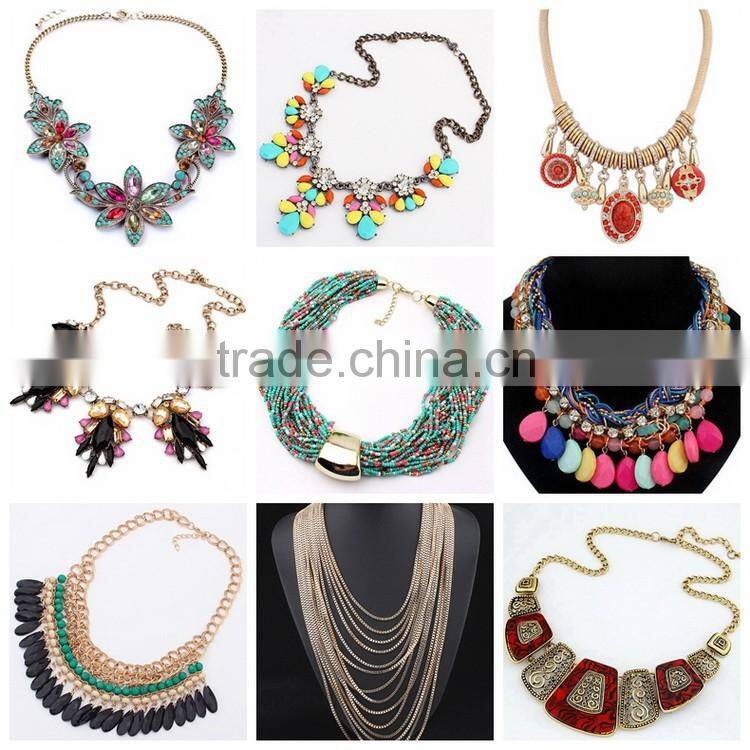 Multicolor alloy imitation choker necklace wholesale jewelry