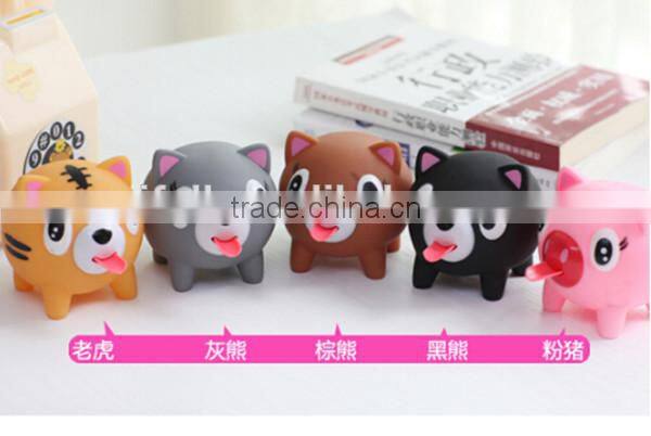 2015 OEM Silicone pig toy with logo printed for kids