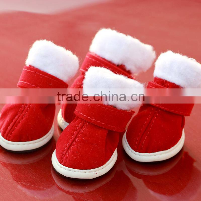 JML 2015 on sale Happy Christmas Dog Boots Pet Shoes Fashion Pet Shop Warm&anti-skidding Dog Shoes
