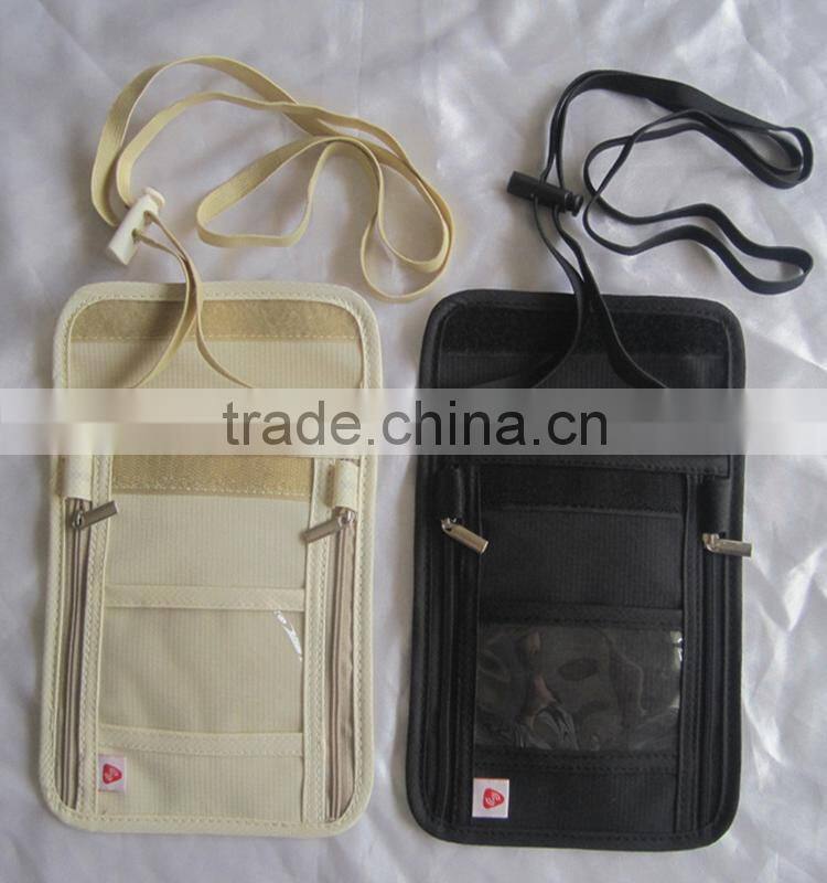 RFID blocking passport holder stash pouch money security travelling neck wallet