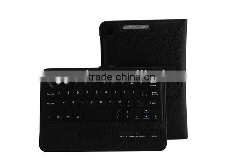 Detachable wireless bluetooth keyboard leather case for Google Nexus 7 With Black