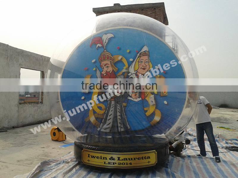 Inflatable PVC Globe Balloon/Clear Inflatable Bubble Globe/Snow Balloon for trade show