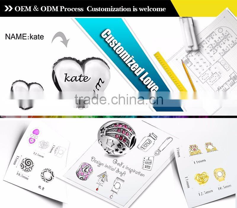 Wholesale Silver Charm Elegance Safety Chain with crystal stone Large hole 925 Sterling silver safety chain DIY Pendant Charm