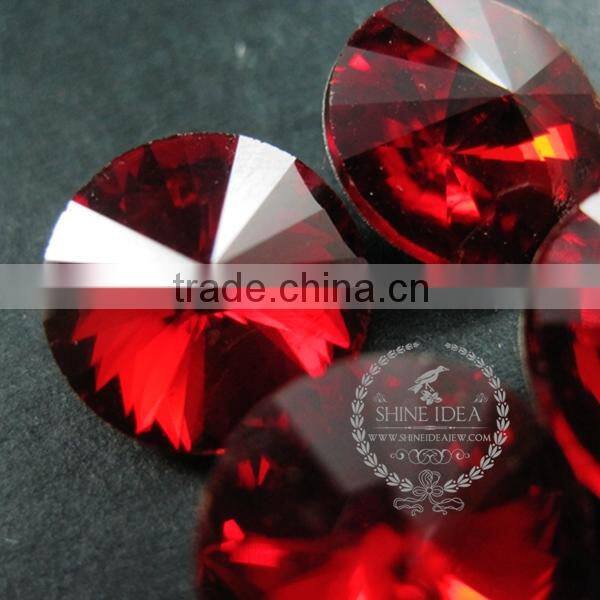 14mm red glass round satellite sharp cabochon for DIY earrings,rings supplies 4110102