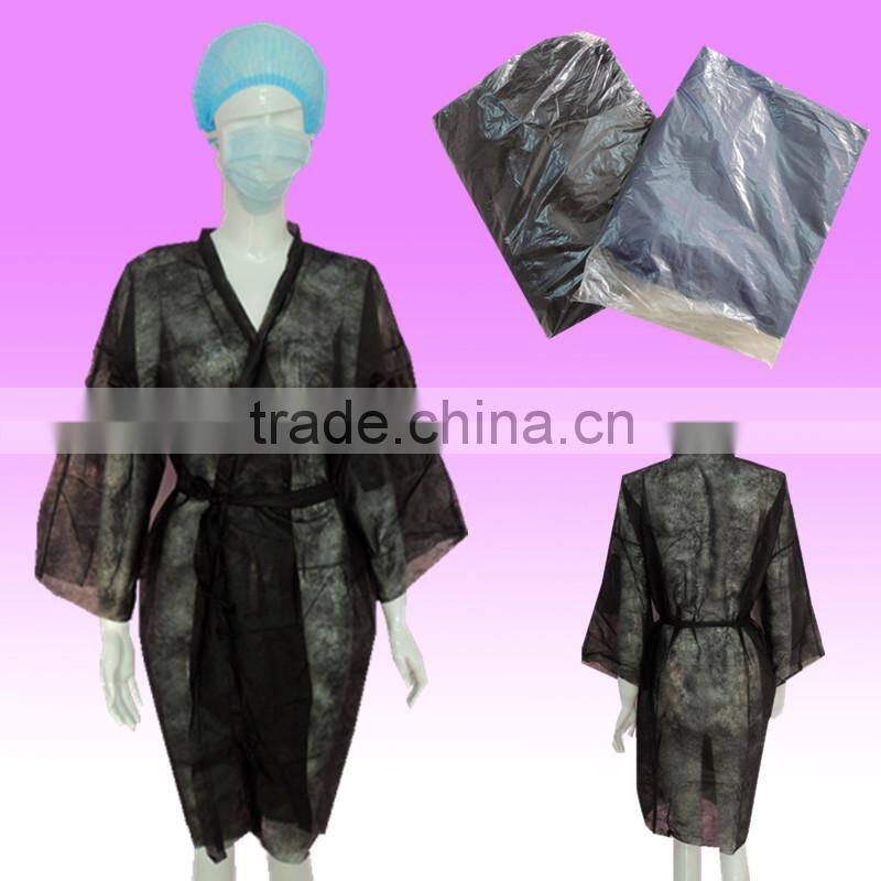 Cheap Disposable nonwoven bathrobe spa/ beauty bathrobe