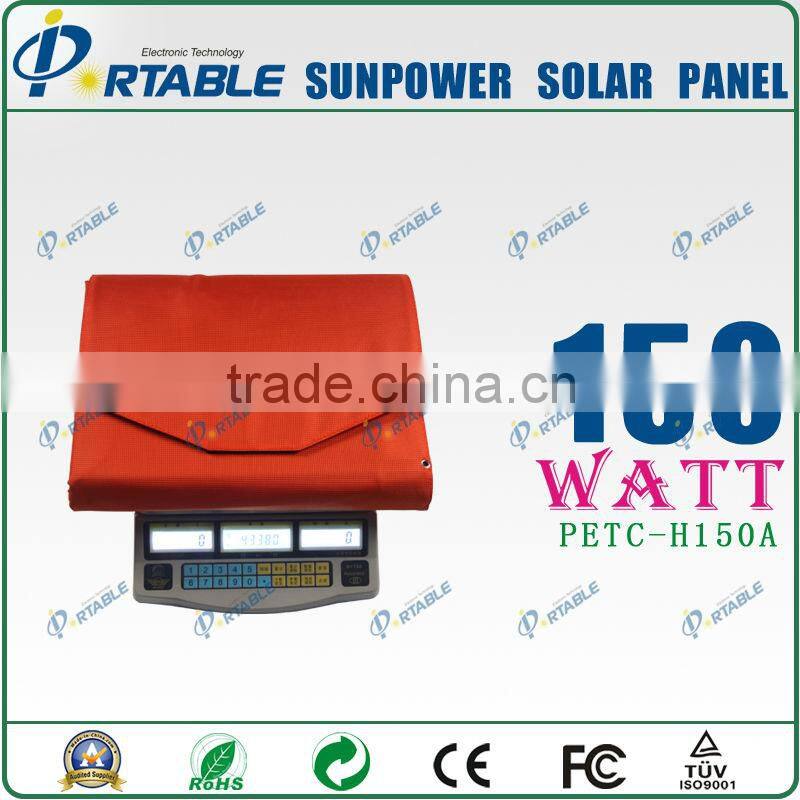 Competitive price foldable 150W sunpower foldable solar mobile phone chargers