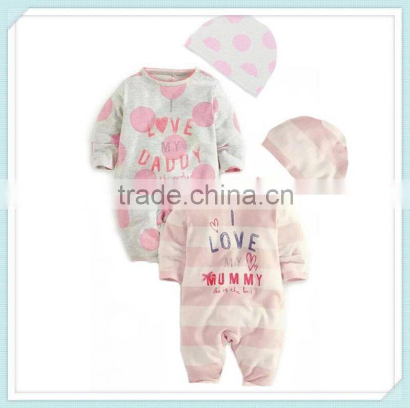 Long sleeve baby rompers love mama papa boys girls babies clothes newbron cotton clothing one pieces body suit