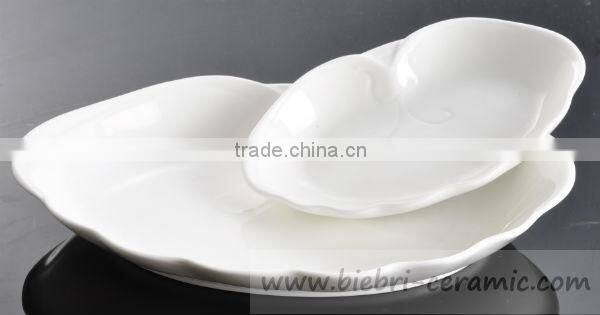 13 inch Irregular Shape Salad Dessert Pasta Dinner Soup Food Serving Ceramic Porcelain Bowls Hotel Restaurant Wholesale