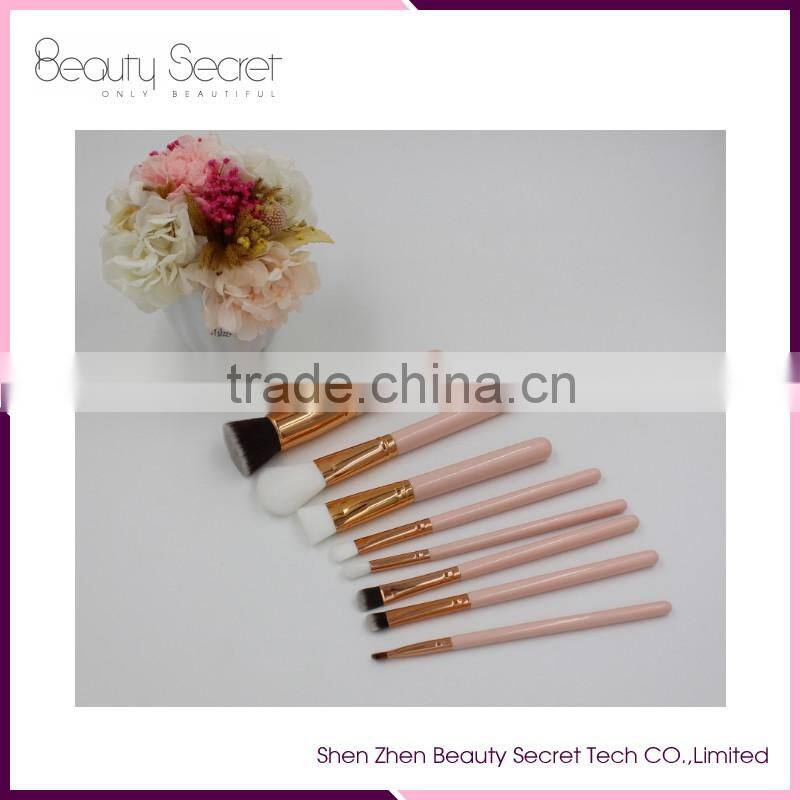 Custom made makeup brushes professional pink mini travel makeup brush set 8pcs