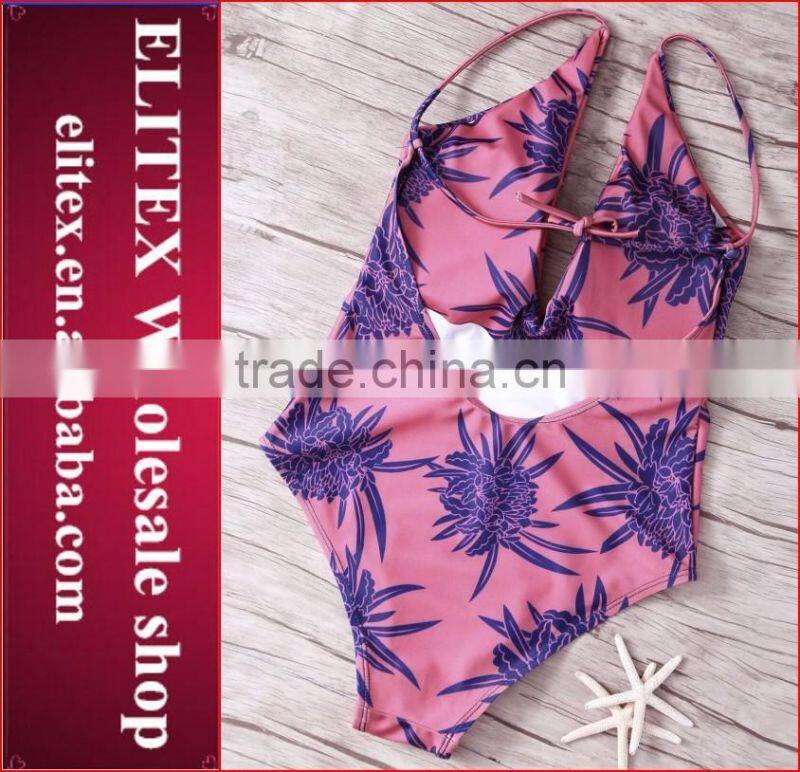 Stock Wholesale Red Seamless Fashion One Piece Woman Bikini Swimwear 2017