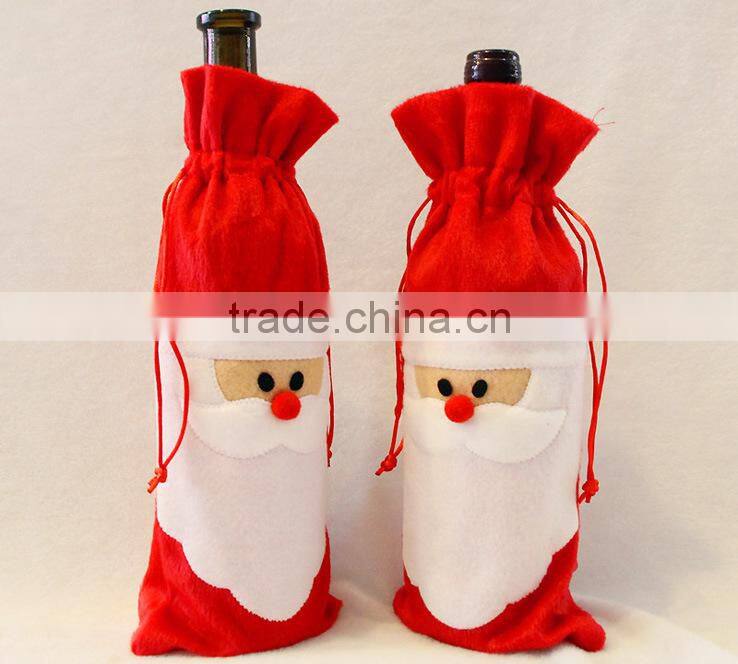 New Christmas Decorations Red Wine Bottle Cover Bags Xmas Santa Claus Christmas Table Dinner Decoration Ornaments Home Ornament