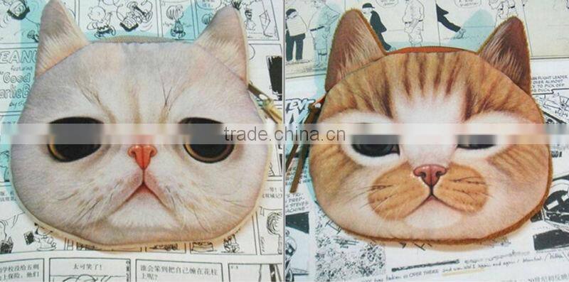 Very Cute Hot New Cat Face Coin Purse Zipper Pouch Money Coin Card Wallet Purse Case Makeup Bag Small