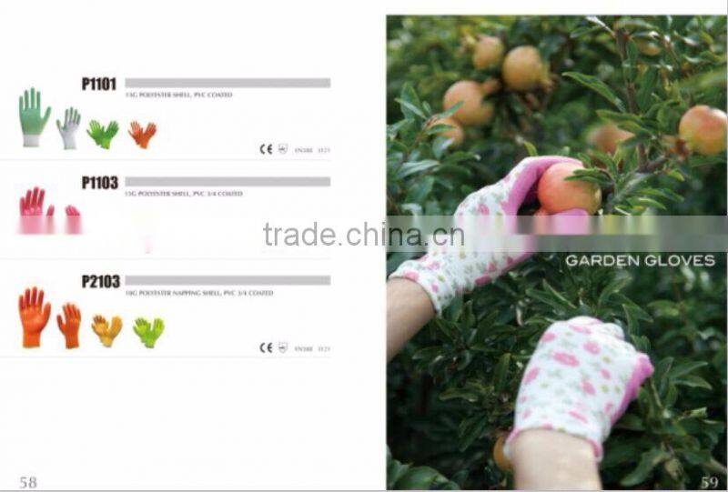 flower printed nitrile coated women's garden glove