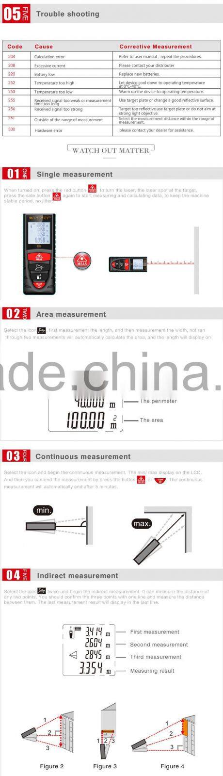 D8 40M Waterproof Hot Sell Digital Laser Measuring Distance Laser Range finder