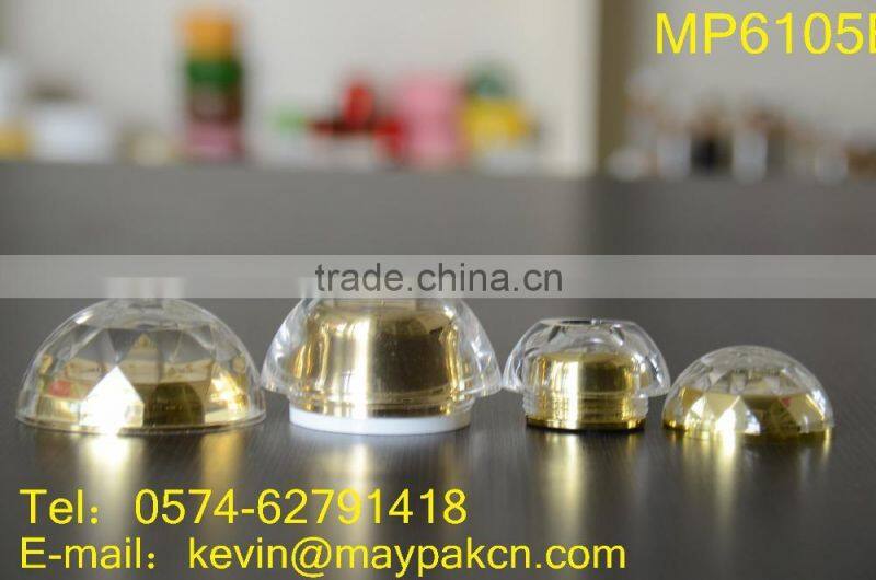 Hot sale with good quality double wall with beauty ball made in china square golden acrylic cream jar