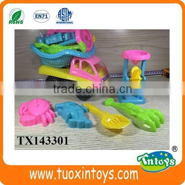 plastic outdoor sport summer sand beach toys 6pcs