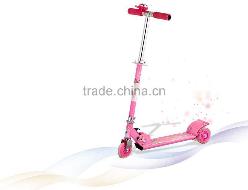 Three PVC lighted wheels cute kick scooter