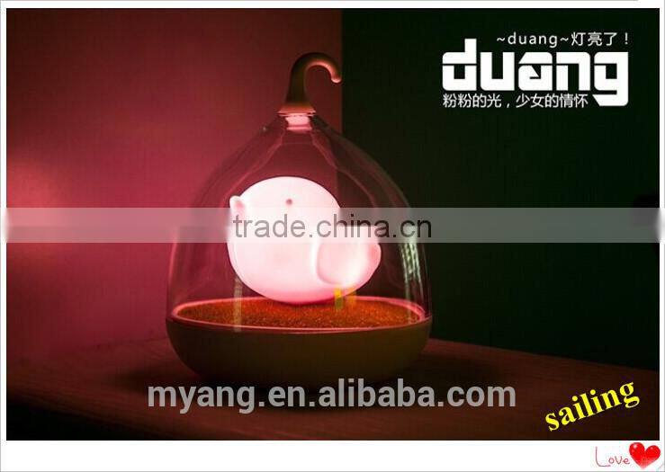2015 novel led table lamp, Bird Cage LED lamp with two USB Charging line,Touch sensitive led table lamp