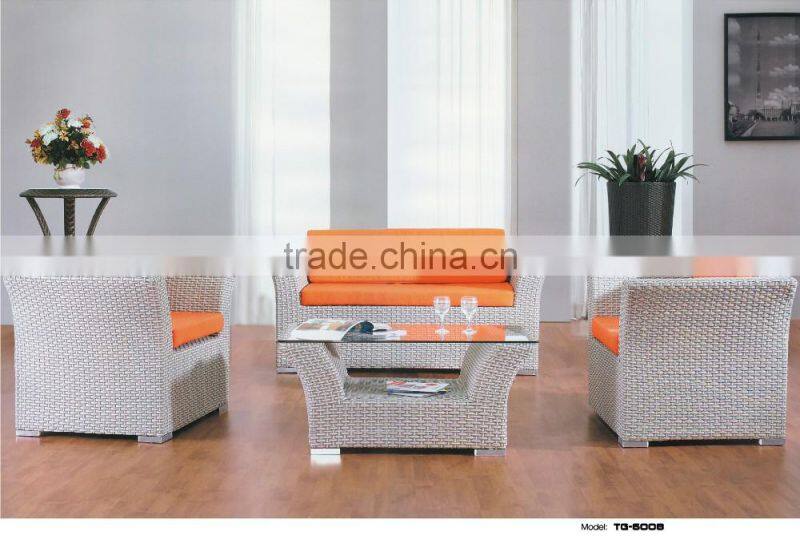 TG-6008 Aluminum rattan living room sofa set modern rattan indoor furniture