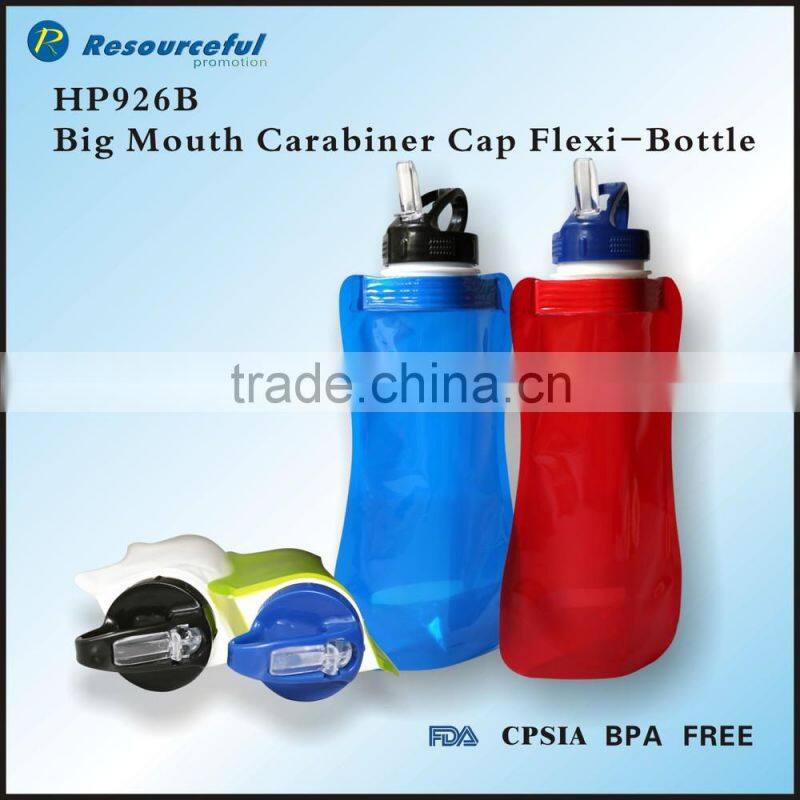 Manufacturing premium covered water sports bottle foldable cooling bottle BPA free 480ml