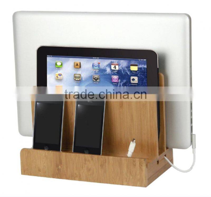 High Quality Bamboo Charging Stand Holder for Cell Phones and Tablets