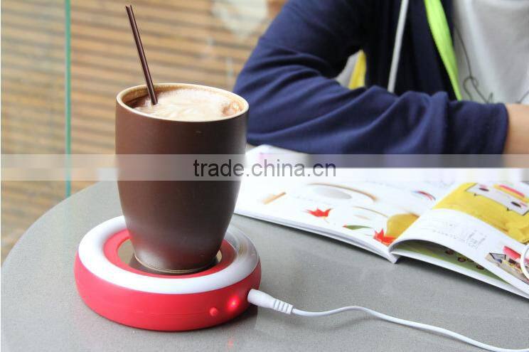 New Arrival mini portable Rainbow USB Powered Cup Warmer Cup Heater Pad Coffee Tea Mug Warmer Heater