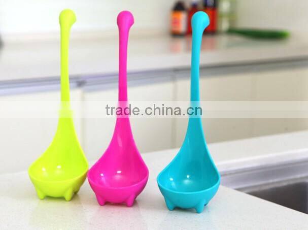 Wholesale Stock Colorful Plastic Stand Soup Spoon