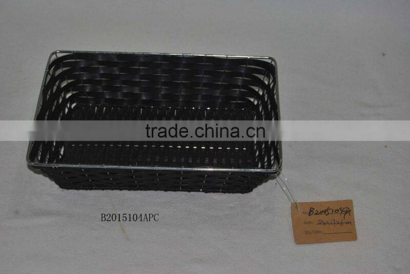 Plastic rattan wire basket
