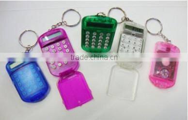 Mini plastic calculator with keyring