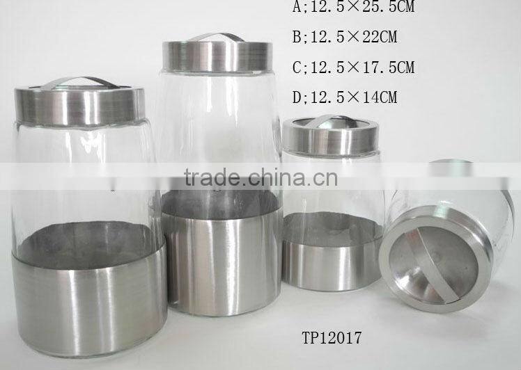 china supplier cylinder airtight glass bottle manufacturers with metal lid