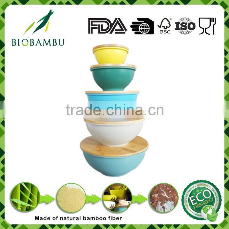 Cute Design Quality assurance Degradable Bamboo Fiber Bowl Set