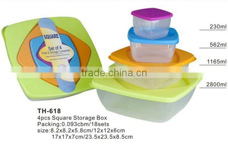 eco-friendly 8pcs storage box food container square shape th-618