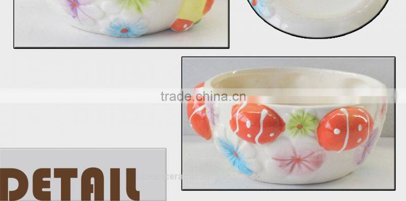 2014 lastest low price ceramic easter chicken bowl