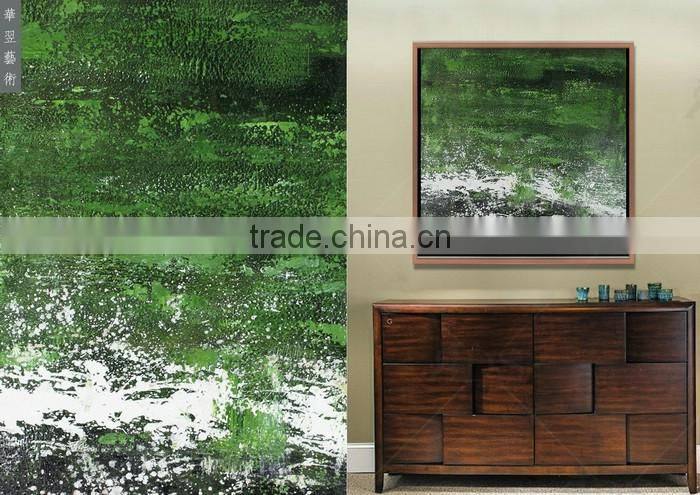 New Designed Natural Scenery Glass Painting with Golden Foil