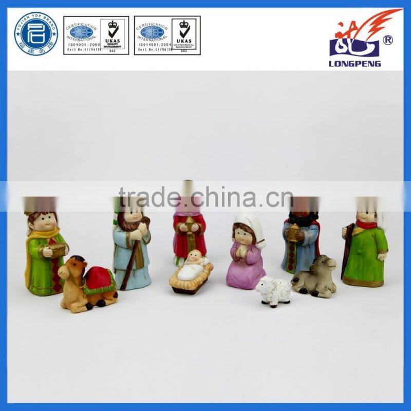 Polyresin kids nativity scene for christmas festive figurines