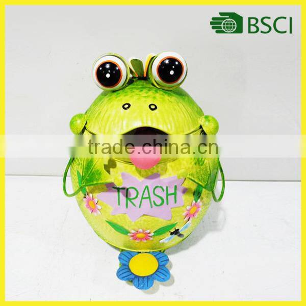 Funny indoor iron garbage decoration with pedal for home