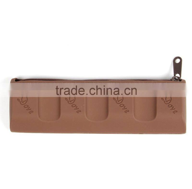 Chocolate Shaped Silicone Jelly Pencil Bag