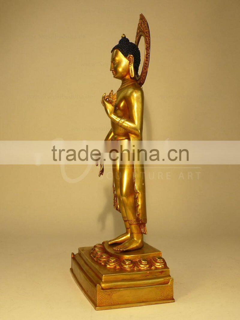 Religious buddha statue type fengshui metal brass maitreya buddha for sale