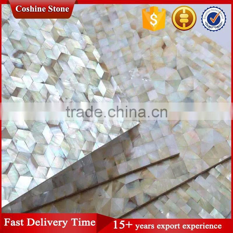 Popular sticky backsplash mother of pearl shell mosaic tiles