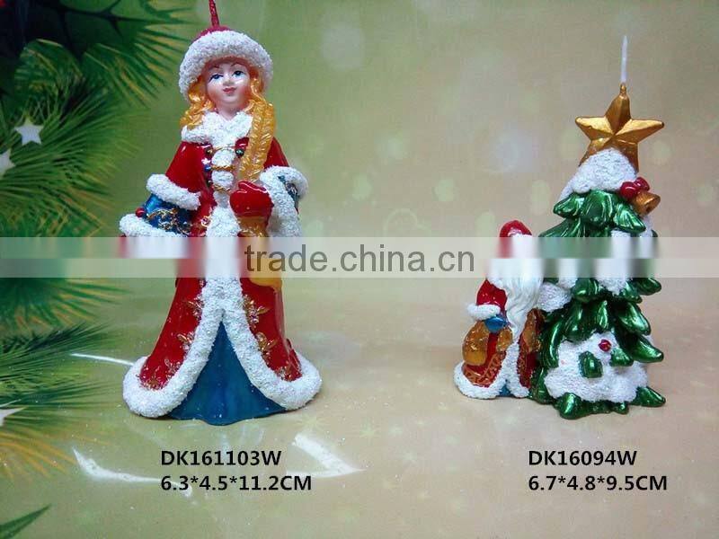 christmas beautiful girl carved candle deocration