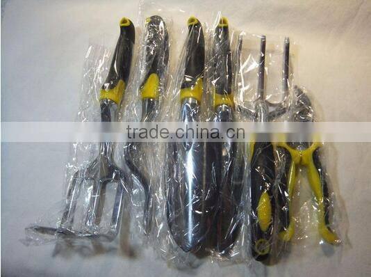 Heavy Duty Aluminum Alloy with Ergonomic Handles 7 pieces Garden Tools Set include 6 tools