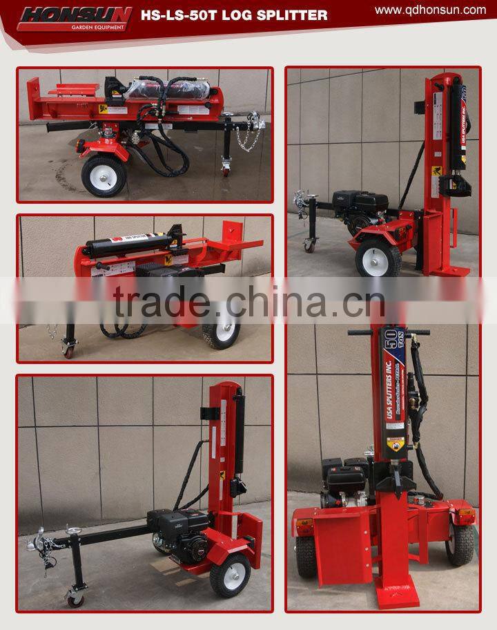 Italy style high capacity Honda gas engine with CE approved industrial size log splitter with diesel power 50ton