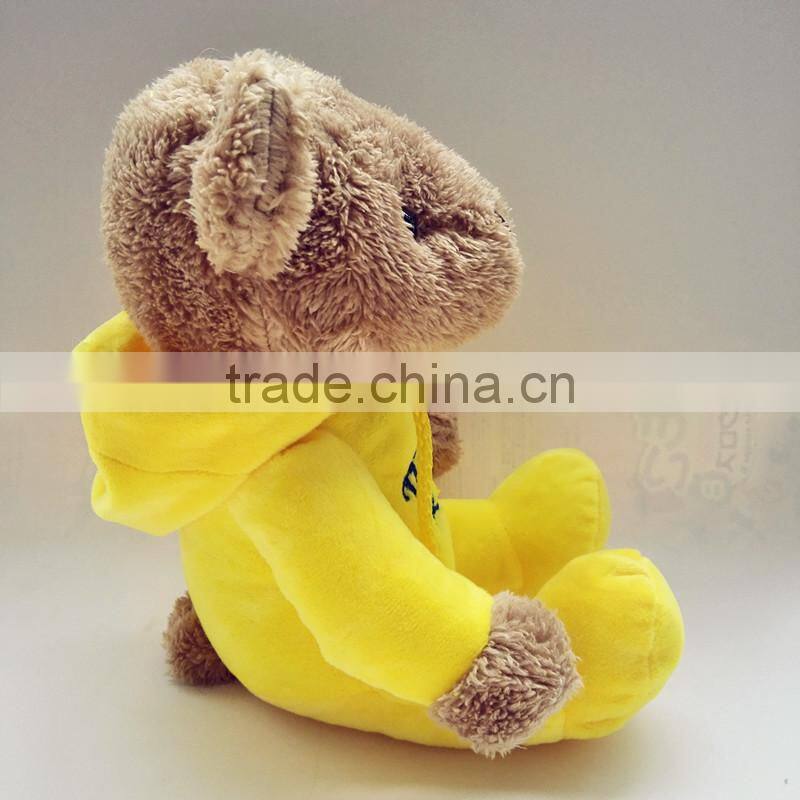 China customize design wholesale yellow coat plush bear