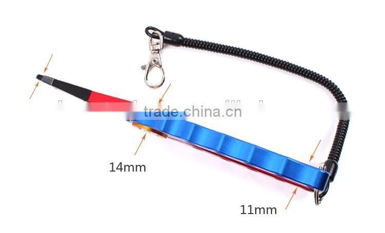 SFI0005 8'' Aluminum Bent Nose Stainless Steel Jaws Fishing Pliers Scissors Line Cutter Remove Hook Tackle Tool with Lanyard