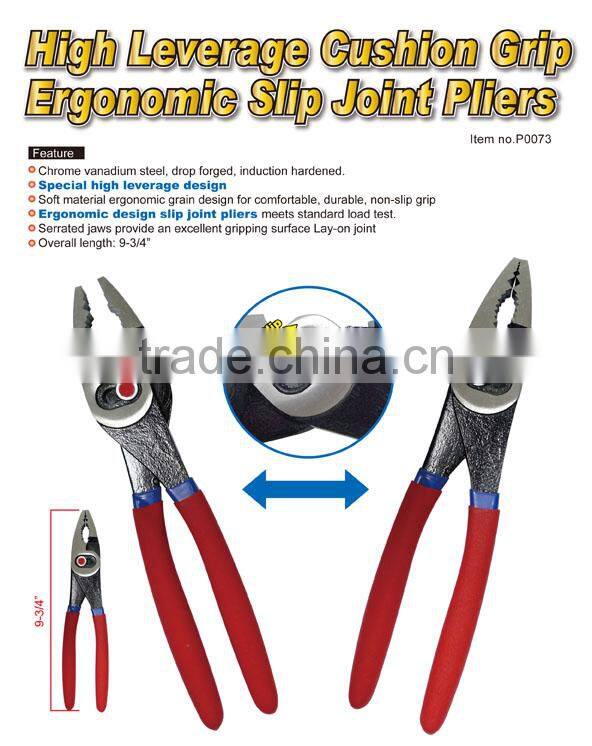 High Leverage Cushion Grip Ergonomic Slip Joint Pliers